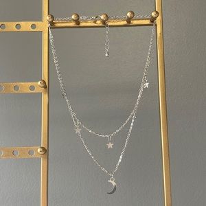 Moon and stars layered necklace